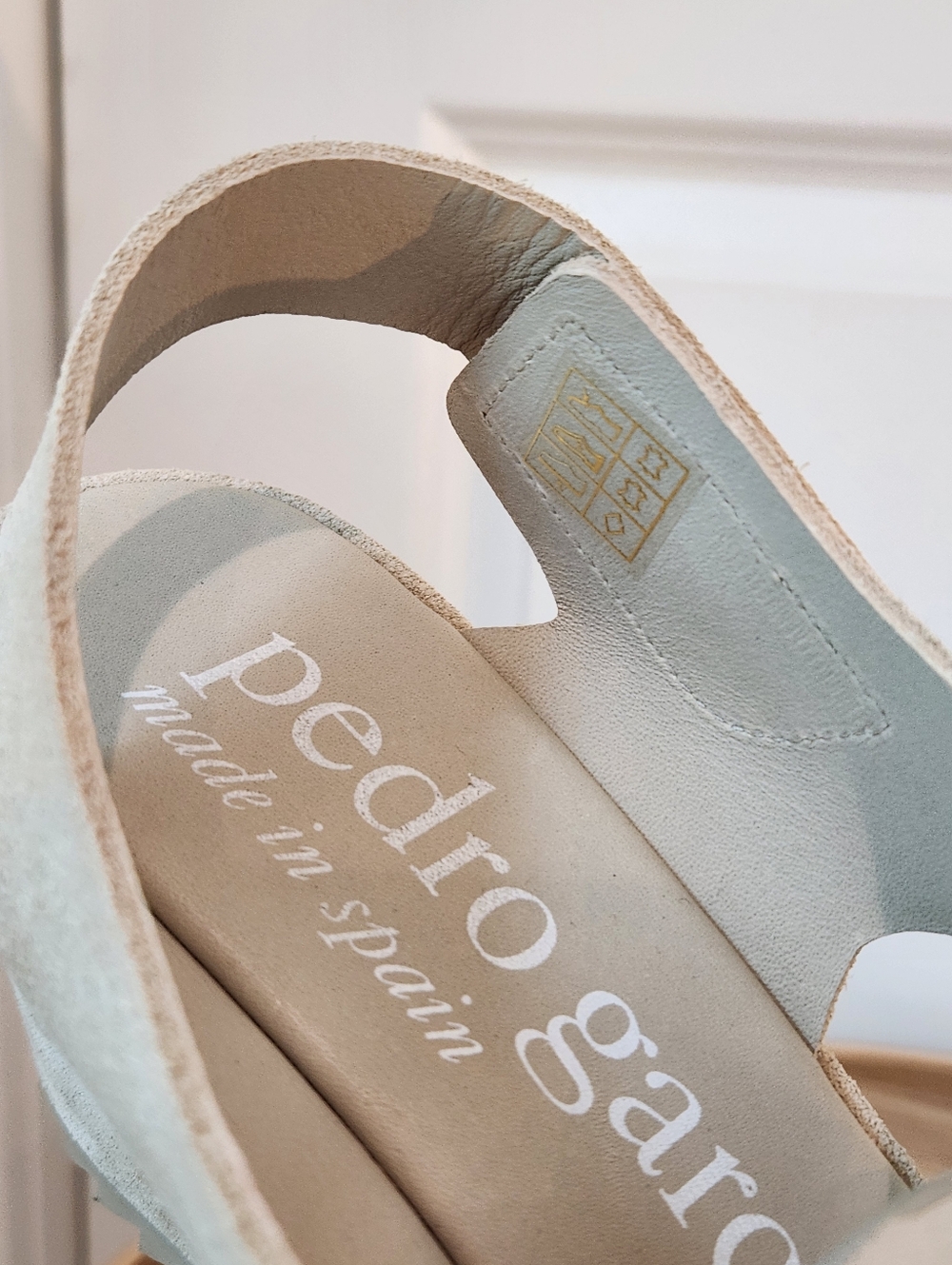 Pedro Garcia Women's Beige Wedge Sandals with Suede Finish New - Picture 9 of 12